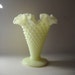 Vintage Vase Fenton Hobnail Vase Custard Vaseline Glass