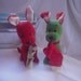 Pair of Vintage Christmas Stuffed Dogs