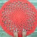 Red Patio Porch Cord Crochet Rug in 33" Lacy Circle Pattern
