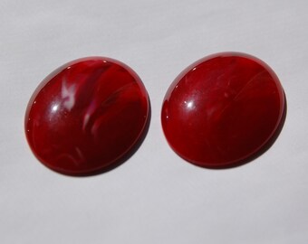 Vintage Red Swirled Domed Cabochon 40mm x 30mm cab472F