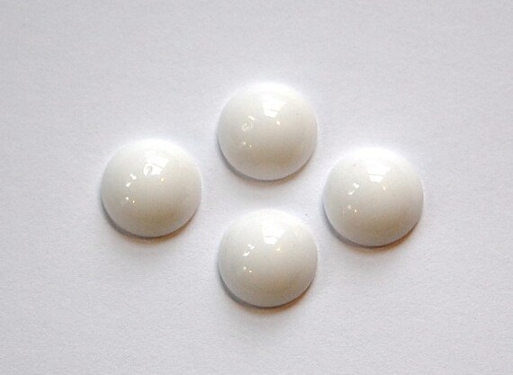 Vintage Opaque White Glass Cabochons 11mm cab703Z