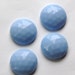 Vintage German Light Blue Faceted Glass Cabochon 20mm cab488B