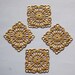 Raw Brass Filigree Square Pendant Drops mtl346