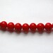 Vintage Red Glass Beads Subtle Red Lines Japan bds877