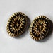 Vintage Black and Gold Starburst Glass Cabochon 14x10mm cab355