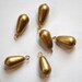 Vintage Plastic Gold Teardrop Bead Drops with Loop chr006A
