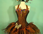 Items similar to Copper Woodland Faerie - adult corset top fairy ...