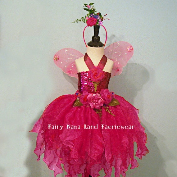 Items similar to Fairy Costume - fits most 7 - 8 - 9 year olds - Deep ...