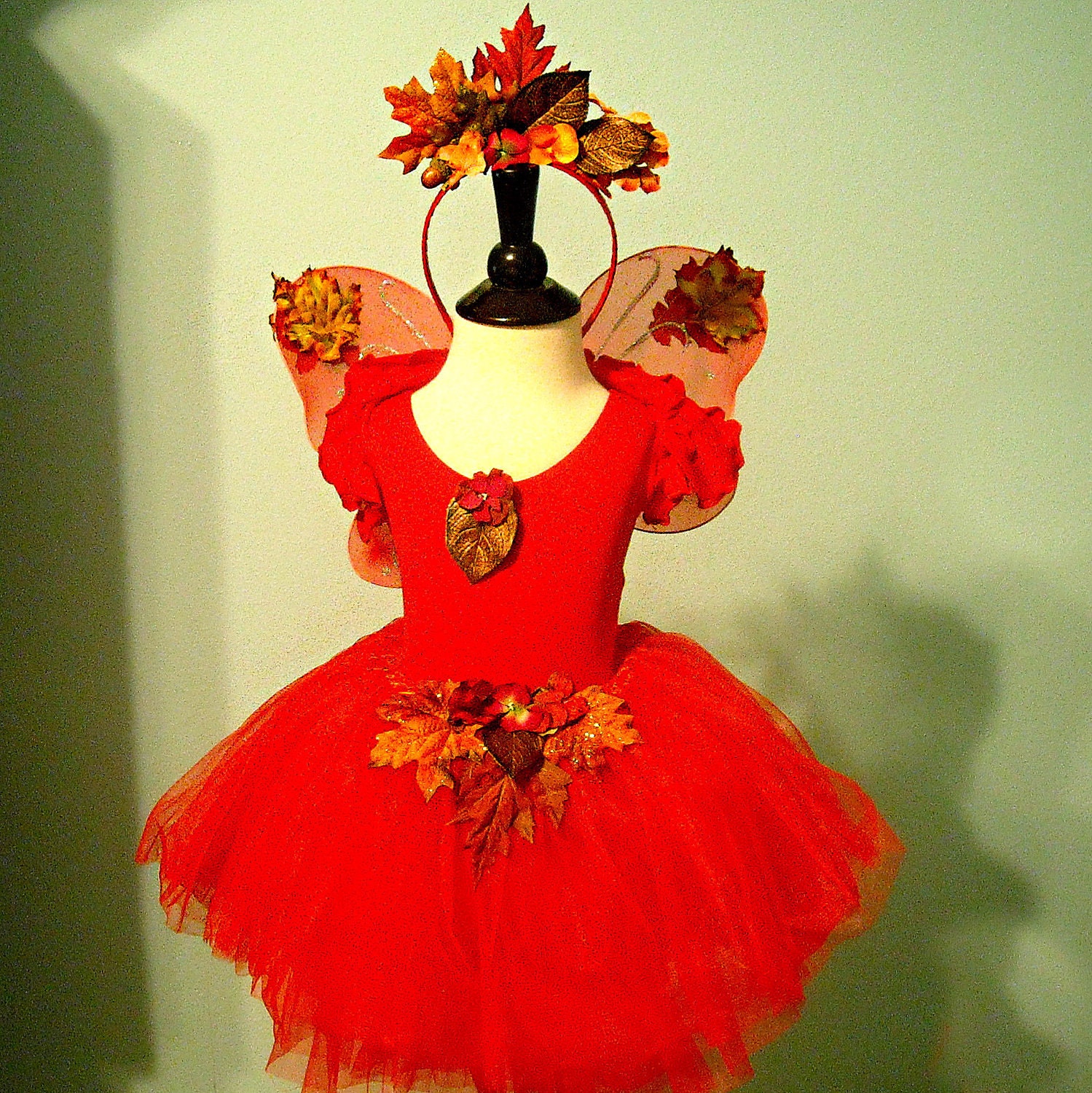Items similar to Fairy Costume - Red Fall Woodland Faerie with acorns ...