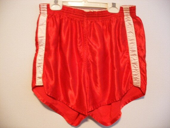 70s vintage red satin boxer shorts old school Roller Skatin