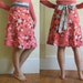 Columbine A-Line Wrap Skirt with Red Gingham Sash, size S/M