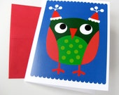 Items similar to Christmas Owl Cards // Set of 6 on Etsy