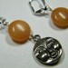 Celestial: Unique 3 dimensional moon or sun faces with Orange Aventurine, earrings