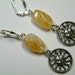 Citrine: natural Citrine with sun charms, earrings
