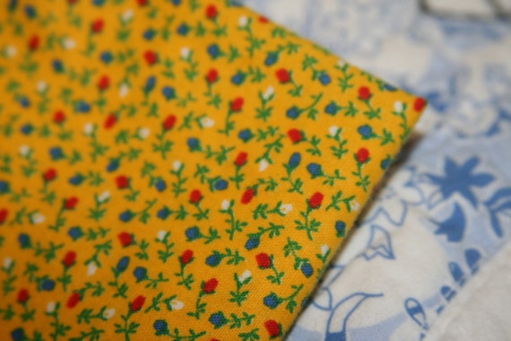 Vintage Fabric Yellow Calico