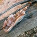SALE Rust and Mauve Drusy Quartz Pendant with Sapphire and Calcite on Handwoven Cord