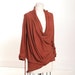 Ten Tie Wrap Top - Rust Long Sleeve Convertible Drape Cardigan