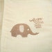 Muslin Favor Bags / Drawstring Gift Bags - Stamped Vintage Baby Elephant - Baby Shower