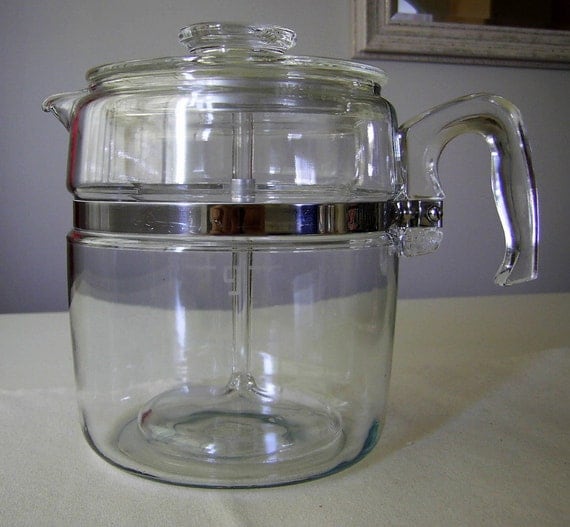Retro Pyrex 9 Cup Flameware Percolator Coffee by NostalgiaBloom
