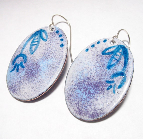Painted enamel earrings. by ArtByWinona on Etsy