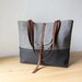 RESERVED. 2-Tone Tote in Herringbone Wool and Leather // Charcoal Gray // Organic Cotton Canvas Lining