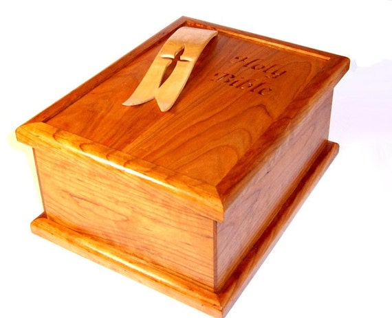 Handmade Wood Bible Box Cherry Wood by rparishwoodworks on Etsy