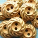 Vintage Buttons - Set of 9 - Gold Metalized Plastic Swirl Pattern