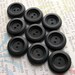 Vintage Buttons - Set of 10 Black Vegetable Ivory