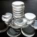 SALE - Clear Glass Circles - Set of 15 Small - 24mm Hand-Cut and Fired Glass Circles - Crystal Clear Colorless Glass