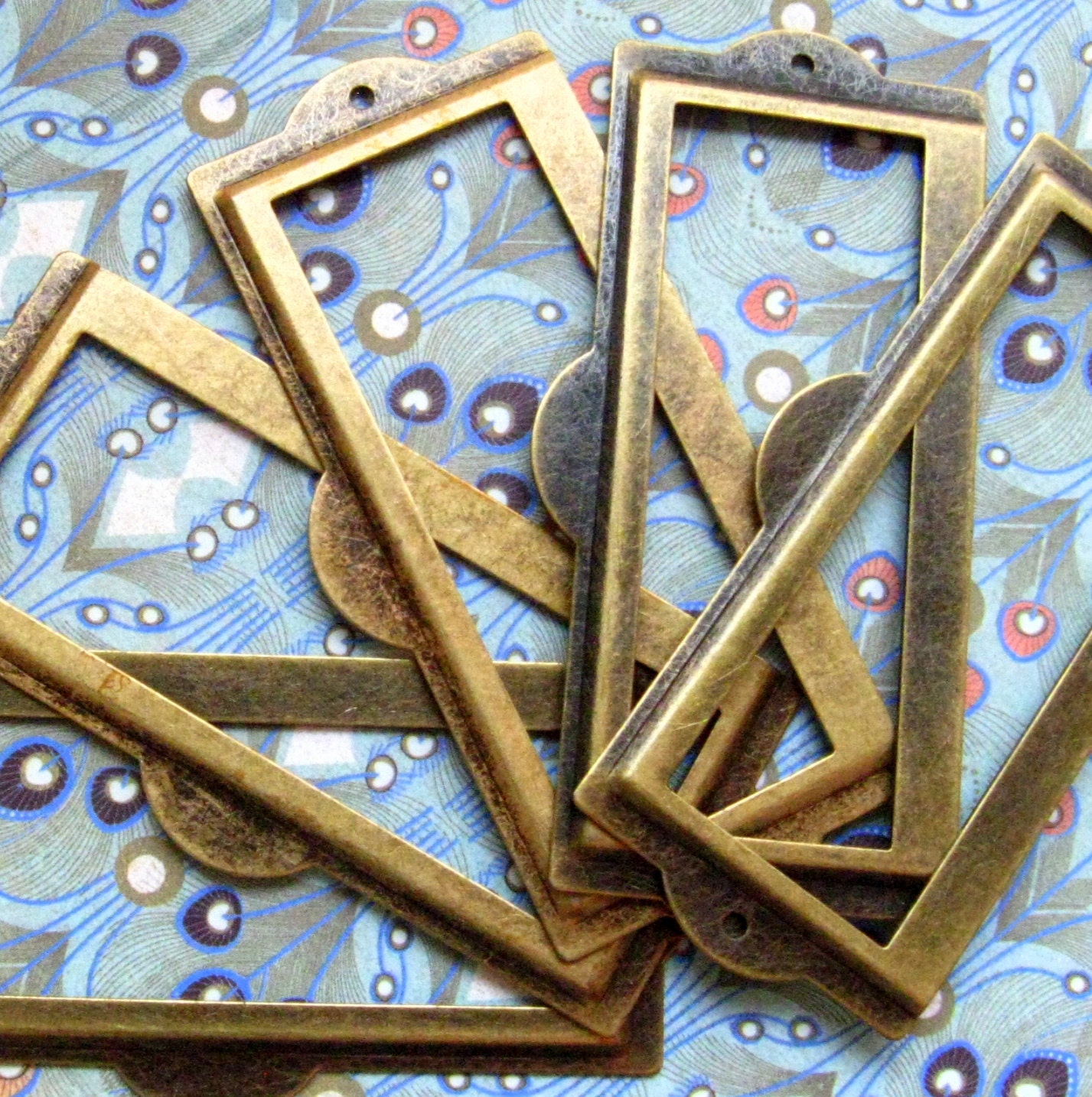 Antique Brass Label Holder Set of 5 Antique Bronze Card