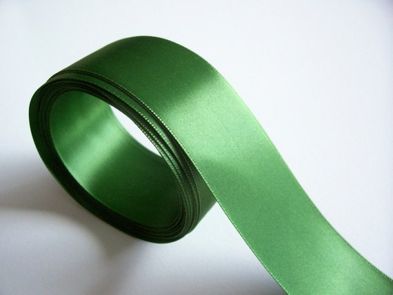 Green Ribbon Offray Double Faced Leaf Green Satin Ribbon