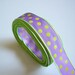Offray Gum Drops Lilac Lime Edged Polka Dot Ribbon 3/4 inch wide x 19 yards SECOND QUALITY FLAWED, Purple Ribbon