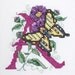 Completed Cross Stitch: Handmade letter A cross stitch picture ready to be framed