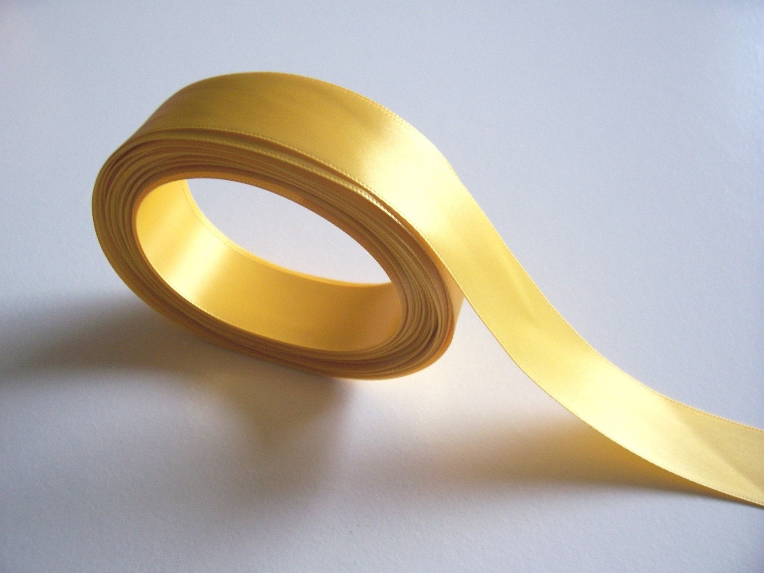 Yellow Ribbon DoubleFaced Mustard Yellow Satin Ribbon 7/8