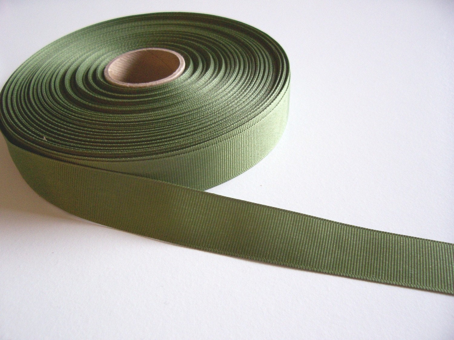 Green Ribbon Olive Green Grosgrain Ribbon 7/8 inch wide x 4