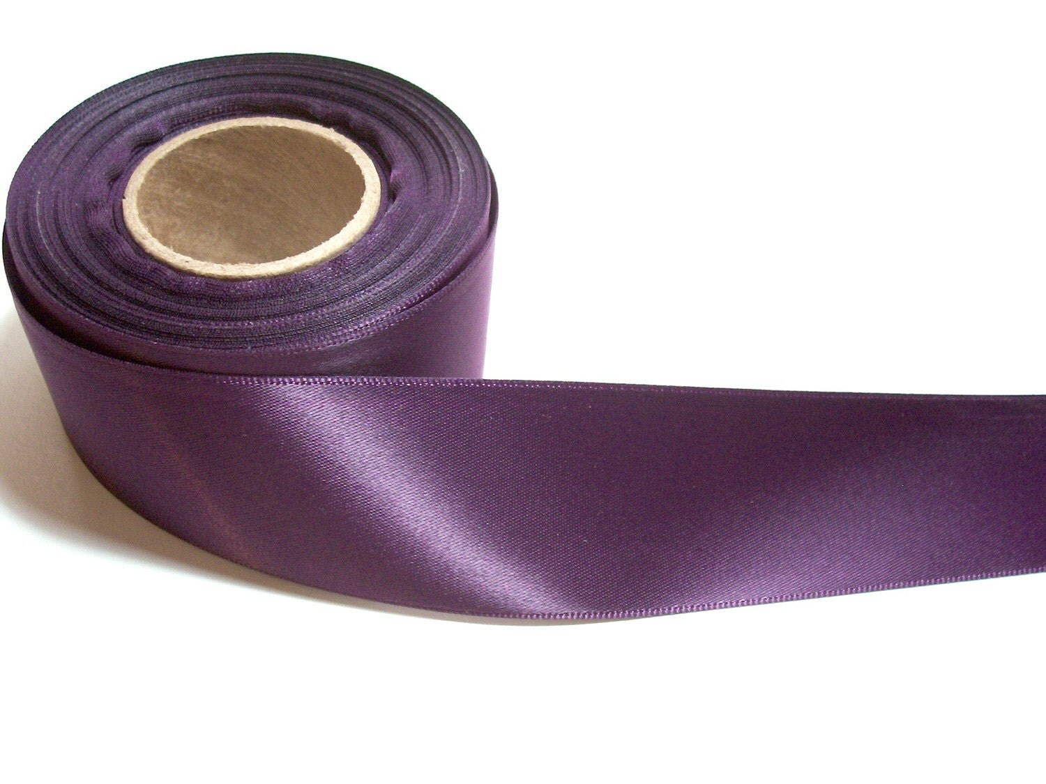 Purple Ribbon DoubleSided Eggplant Satin Ribbon 1 1/2 inches