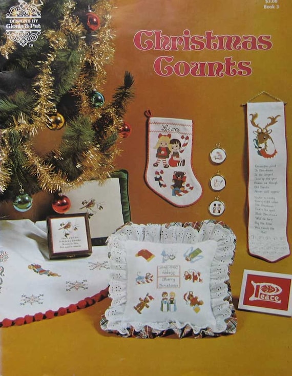 Vintage Christmas Counted Cross Stitch Pattern Book