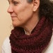 Dark Red Lacy Knit infinity Scarf