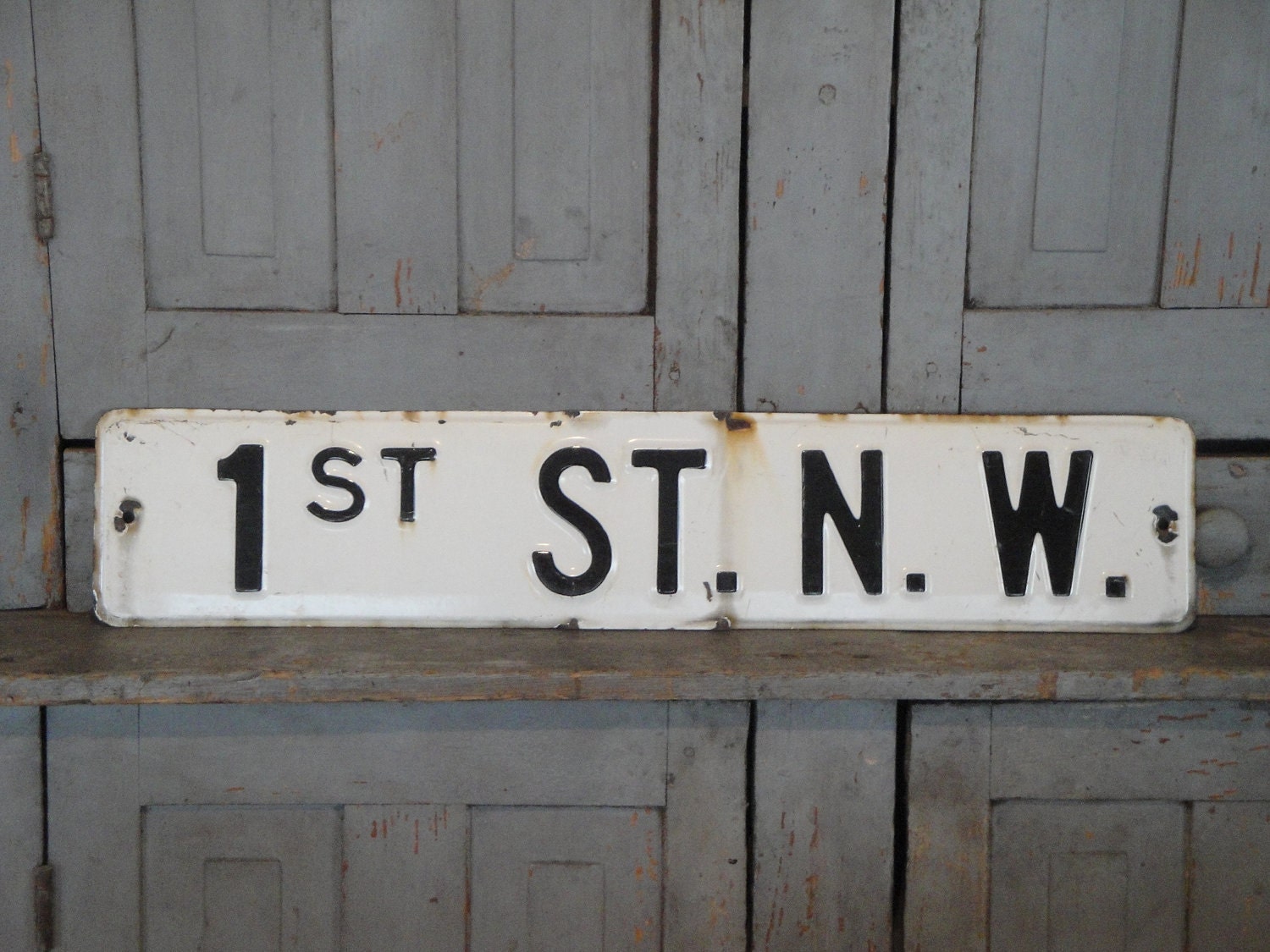 Vintage Black And White Street Sign by kittredgemercantile on Etsy