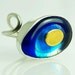 Blue Eye Lampwork Silver Ring