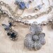 Blue and Silver Necklace, Earrings and Ring Set, Vintage Upcycled