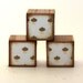 Wood Blocks Blue Cupcakes Shelf Sitter Set of 3