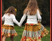 Autumn tones Scrappy Skirt Custom Sizes 2-12