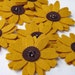 Wool Felt Black-Eyed Susan Flowers - Set of 8