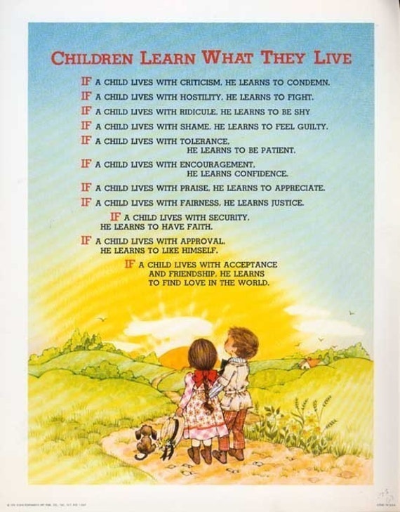 Children Learn What They Live Litho