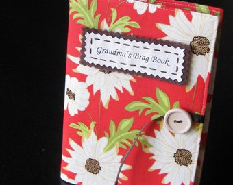 personalized photo album brag book in crimson floral