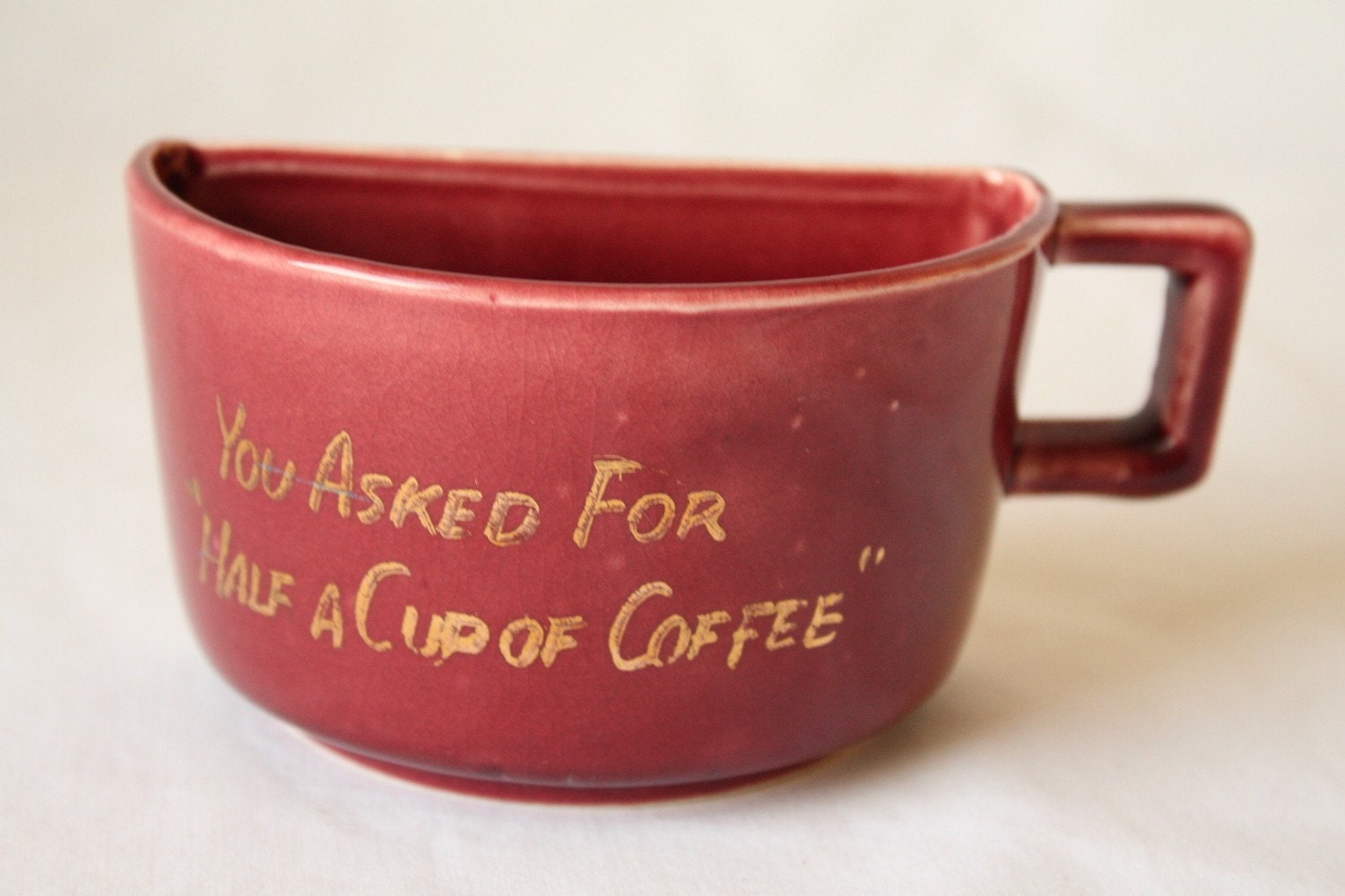 Mug You Asked for Half a Cup of Coffee by OneCozyNest on Etsy