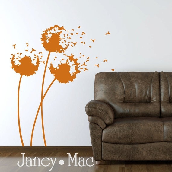 Blowing Dandelions Wall Decal Vinyl Dandelions Sticker Nursery
