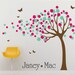 RESERVED - Girls Blowing Flower Tree Wall Decal with Butterflies - Vinyl Wall Art Sticker - Nursery Children's Girl Bedroom - CT111 - G