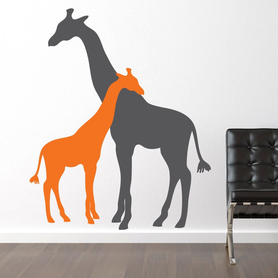 RESERVED Giraffe Hug Wall Decal Two Giraffes Nursery